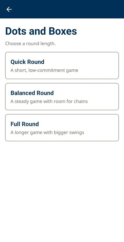 Choose your game difficulty screen